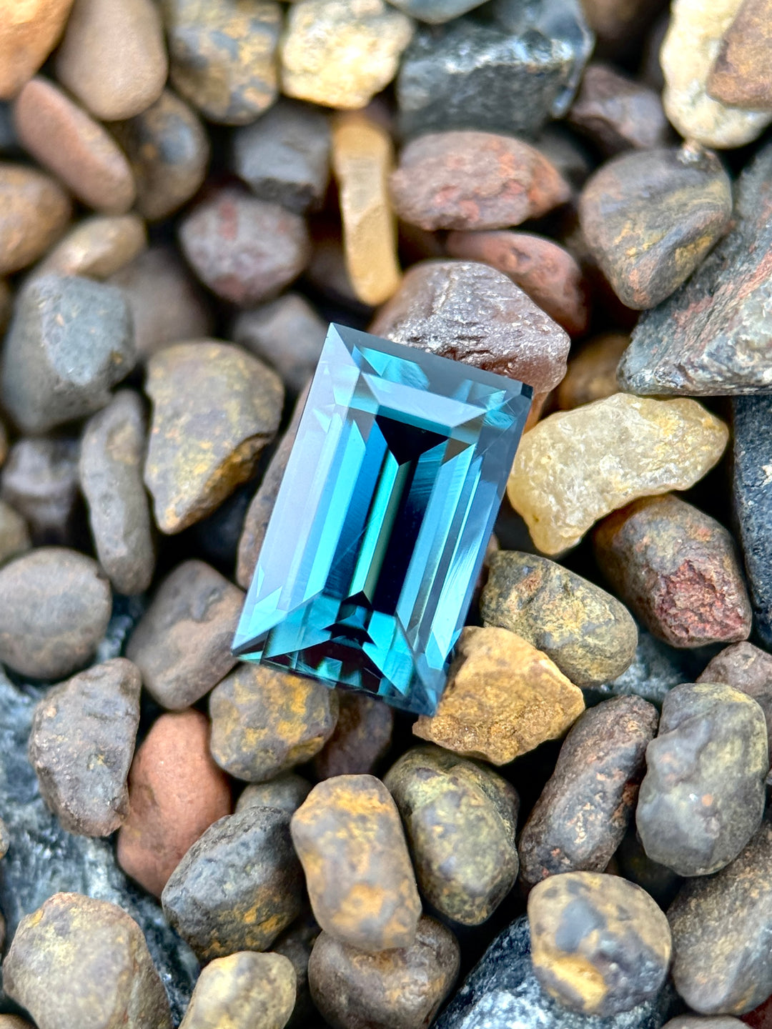 1.62CT Sapphire: Deep Vivid Teal Blue Precision Baguette Step Cut
