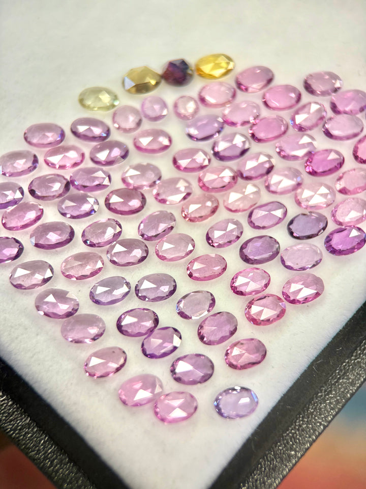 27.94CTW Sapphire: Purple Pink Oval Rose Cut Lot