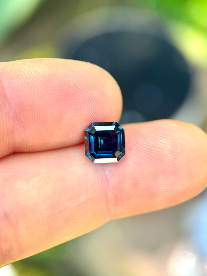 2.54CT Sapphire: Deep Oceanic Vivid Teal Blue Asscher Cut