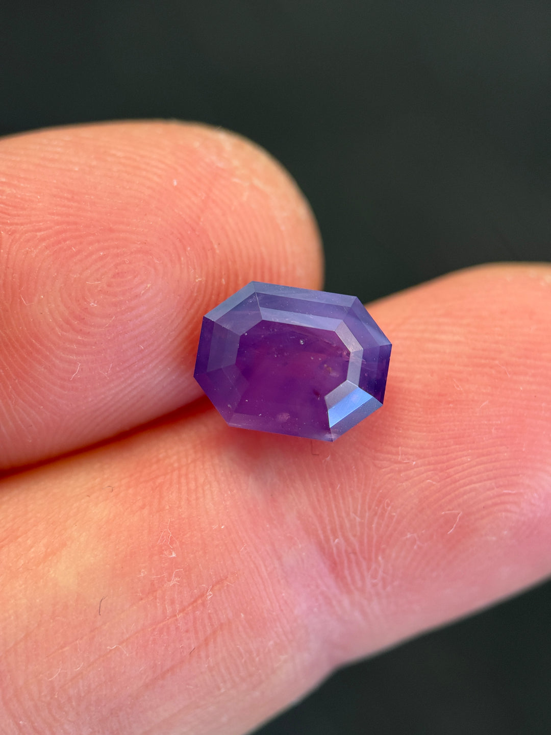 4.13CT Sapphire: Opalescent Purple Pink Antique Emerald Cut
