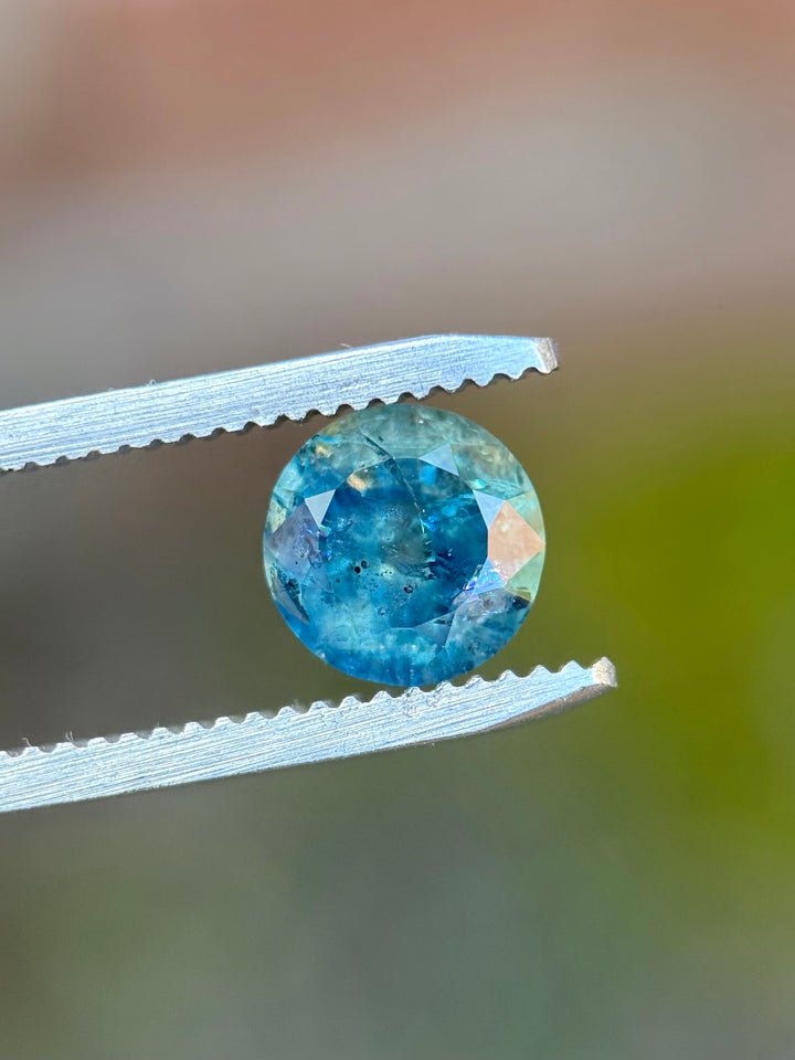 2.23CT Sapphire: Oceanic Teal Greenish Blue Antique Style Custom Old European Cut