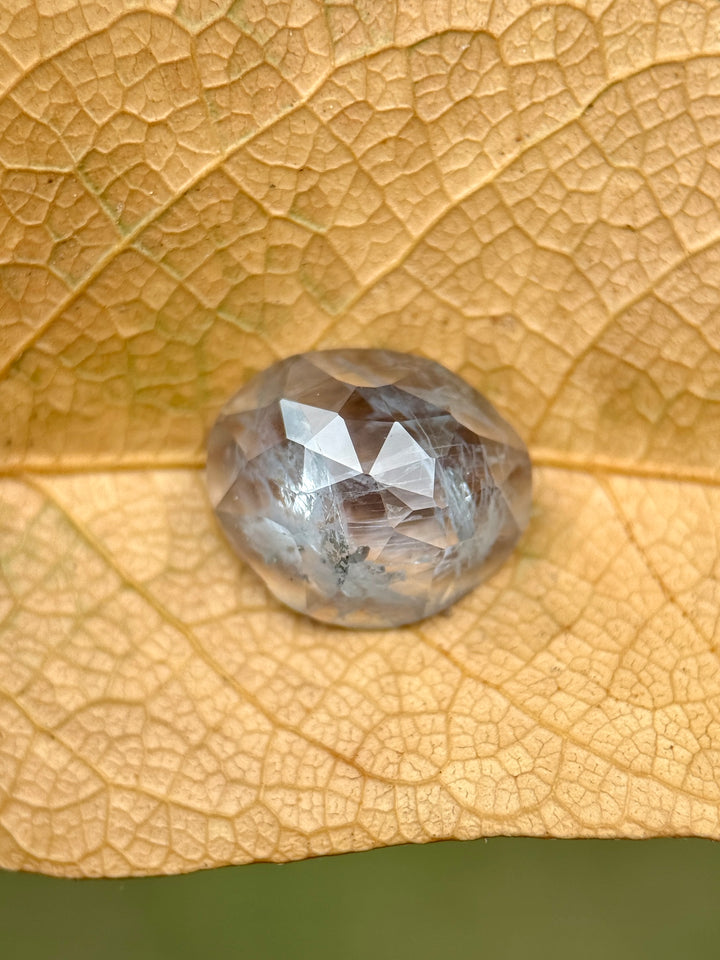 3.10CT Sapphire: Steel Blue Grey to Violet Organic Rose Cut