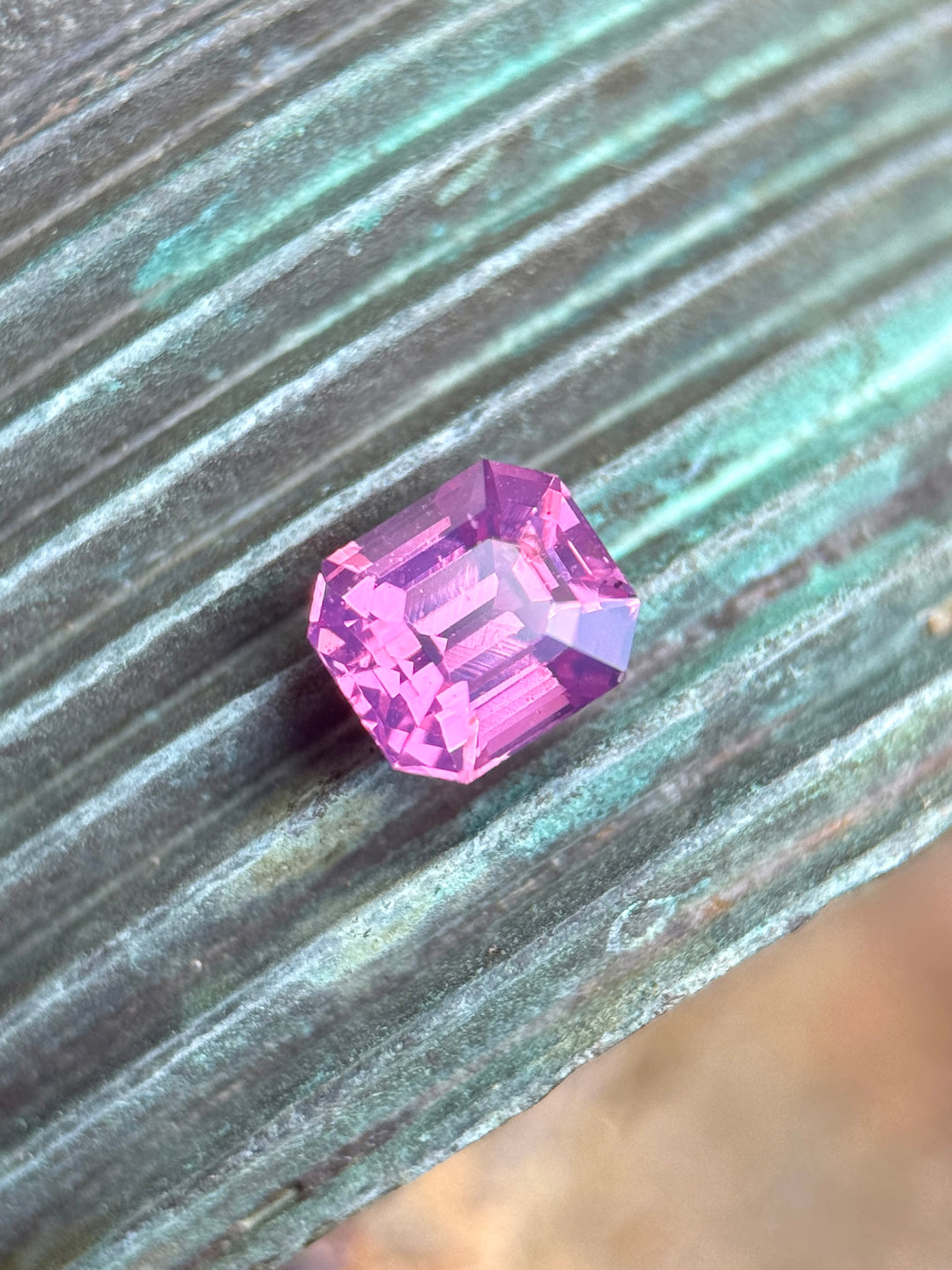 1.05CT Sapphire: Vivid Purplish Pink Opalescent Precision Emerald Cut