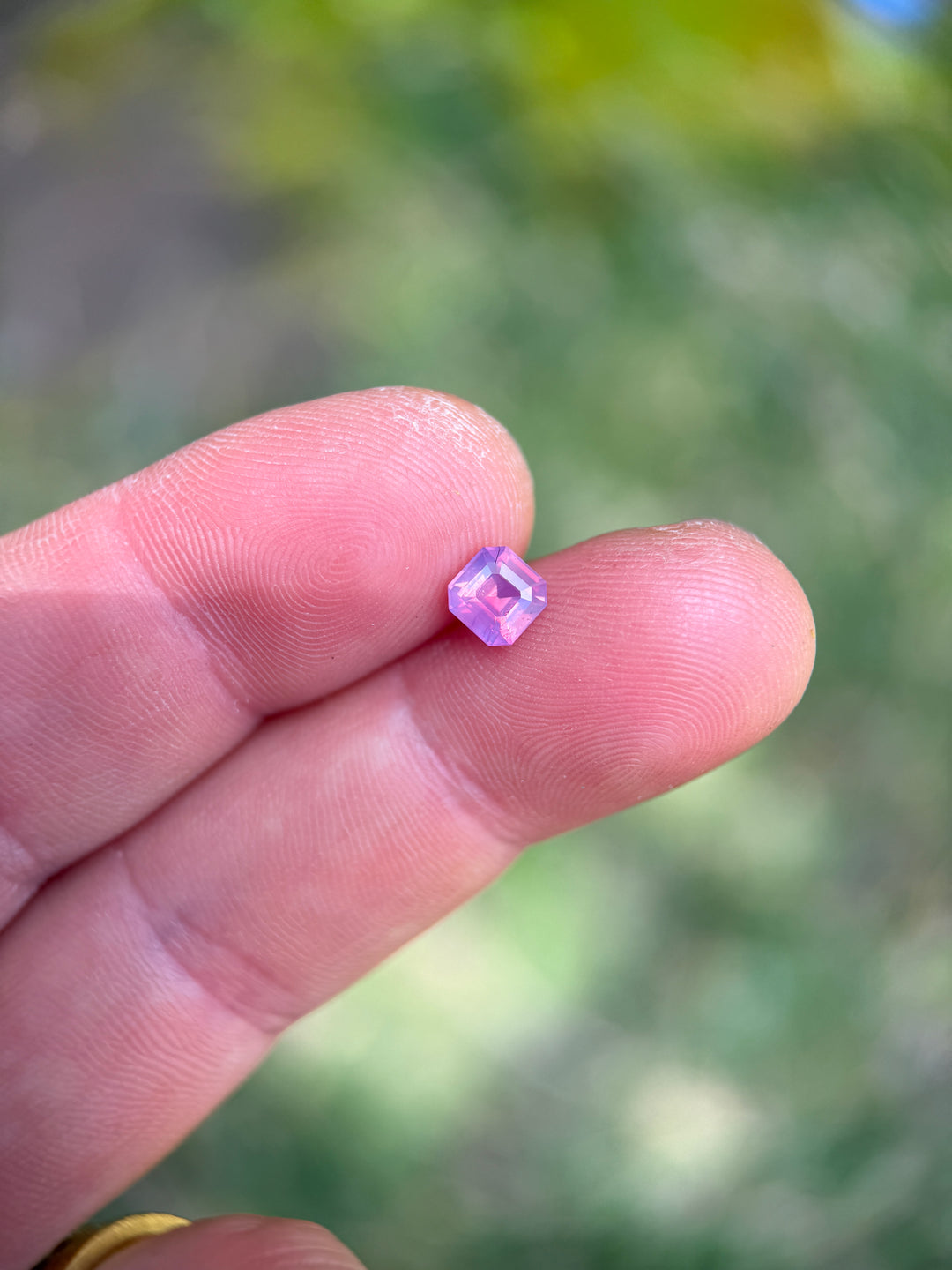 1.18CT Sapphire: Vibrant Orange Pink Opalescent Asscher Cut