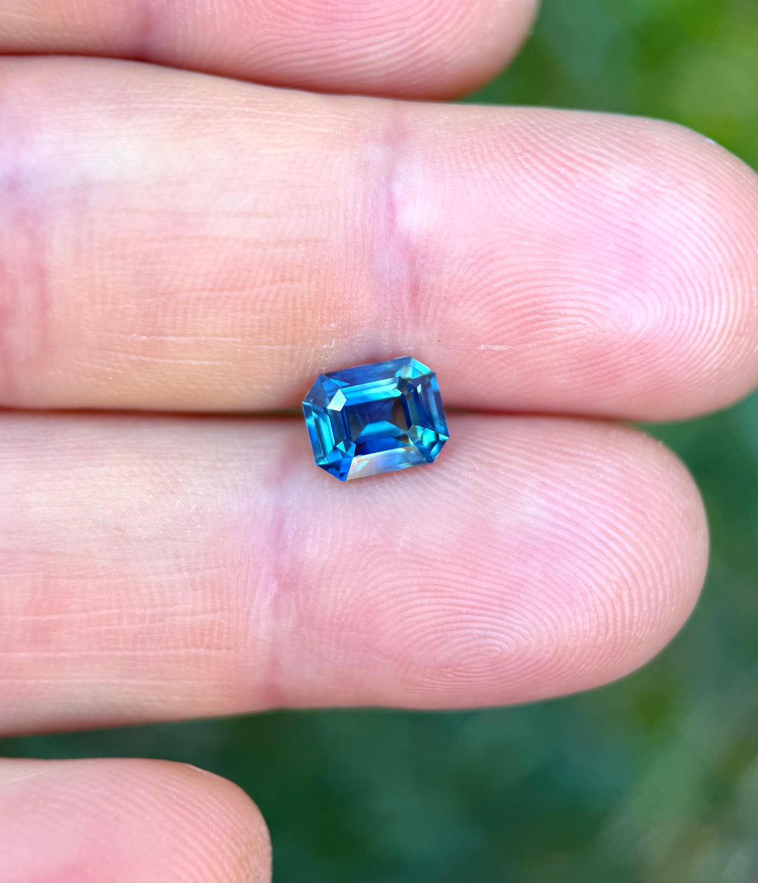 2.19CT Sapphire: Gradient Oceanic Teal Blue Parti Precision Emerald Cut