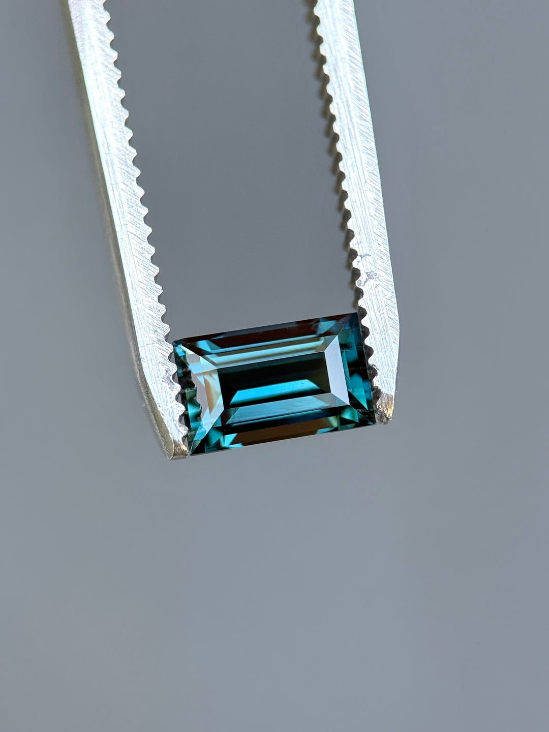 1.62CT Sapphire: Deep Vivid Teal Blue Precision Baguette Step Cut