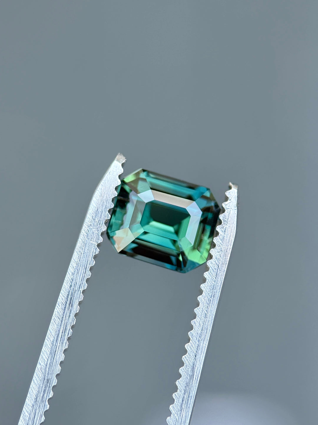 2.01CT Sapphire: Deep Vivid Teal Blue Green To Earthy Green Purple Blue Precision Emerald Cut
