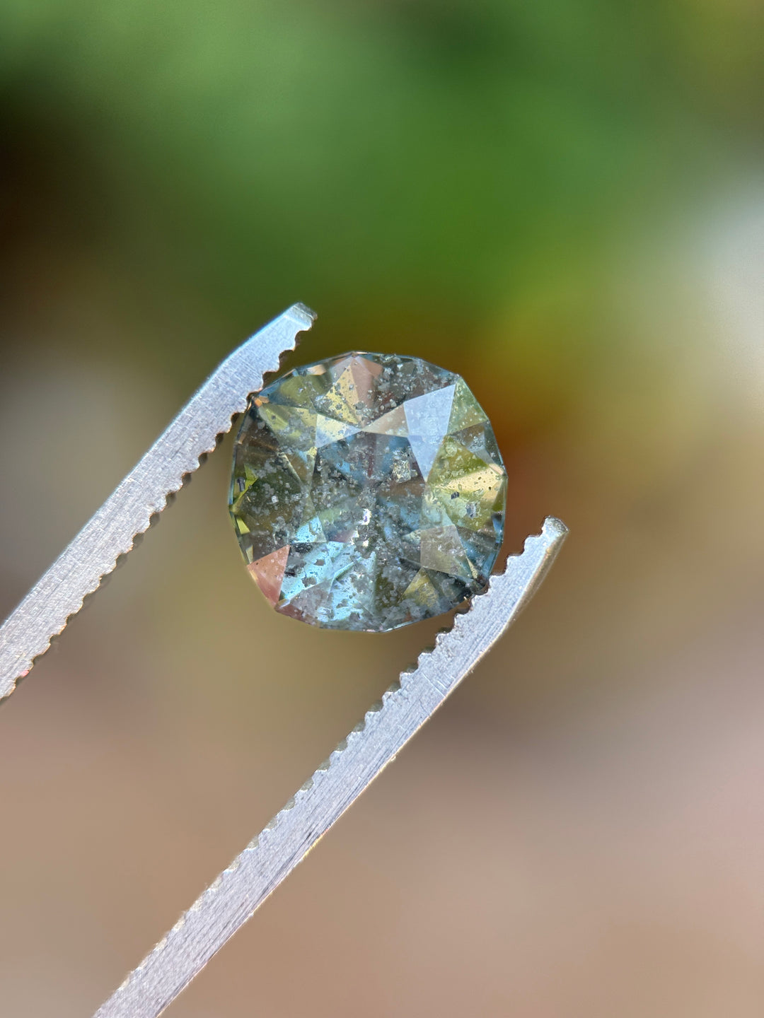 4.63CT Spinel: Salt And Pepper Seafoam Sky Blue Precision Custom Cushion Brilliant Cut