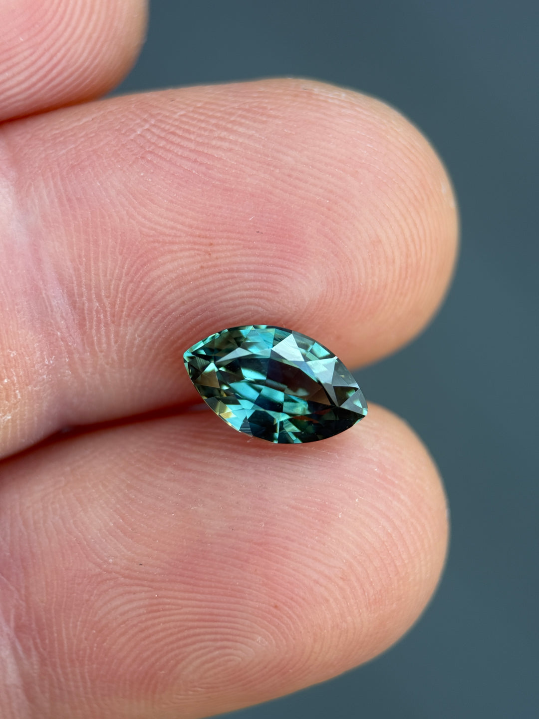 2.46CT Sapphire: Deep Teal Blue Green Marquise Mix Cut