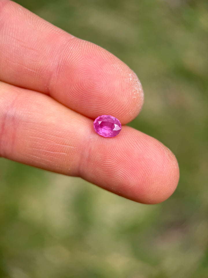 1.08CT Sapphire: Hot Pink Opalescent Precision Oval Mixed Cut