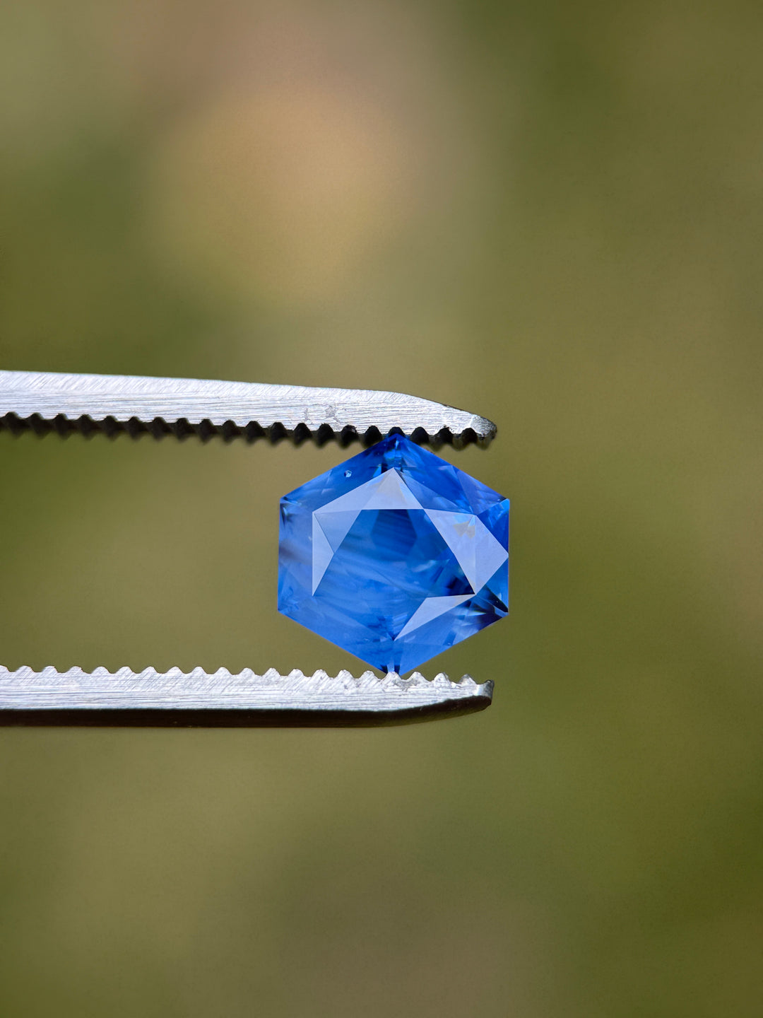 3.09CT Sapphire: Opalescent Royal Blue Precision Custom Hexagonal Mix Cut
