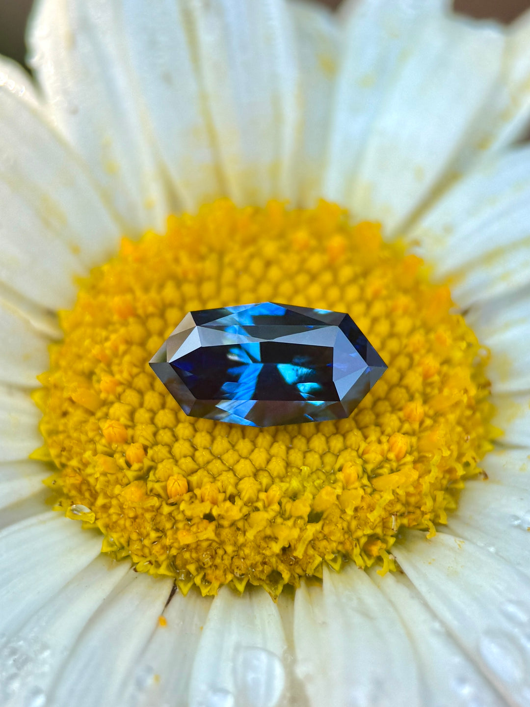 3.03CT Sapphire: Vivid Royal Teal Blue Precision Custom Geo Marquise - Elongated Octagon Mix Cut