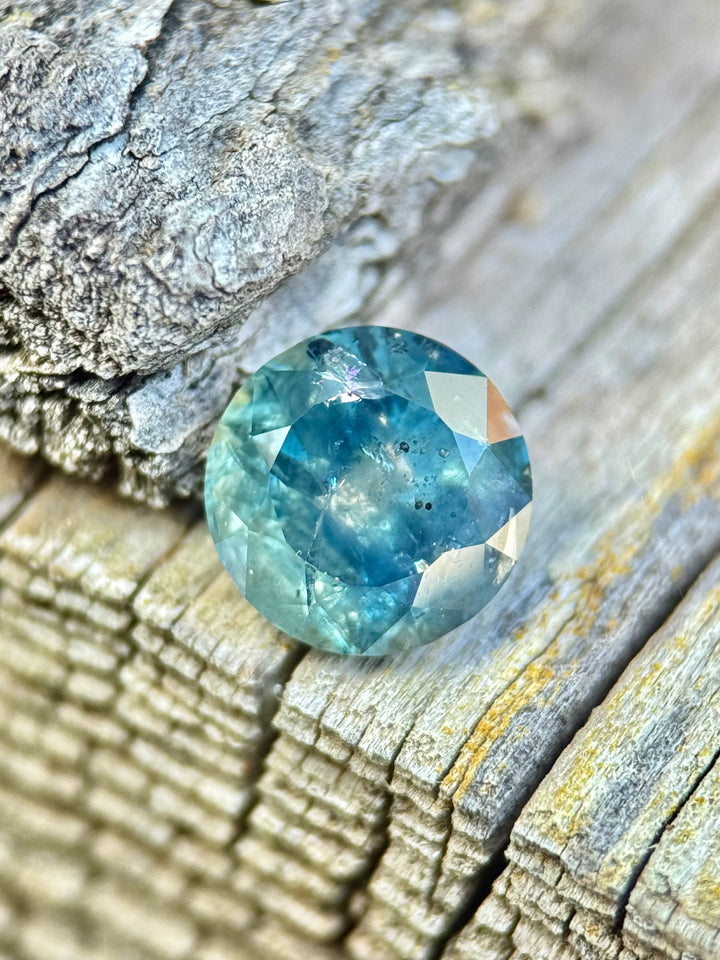 2.23CT Sapphire: Oceanic Teal Greenish Blue Antique Style Custom Old European Cut