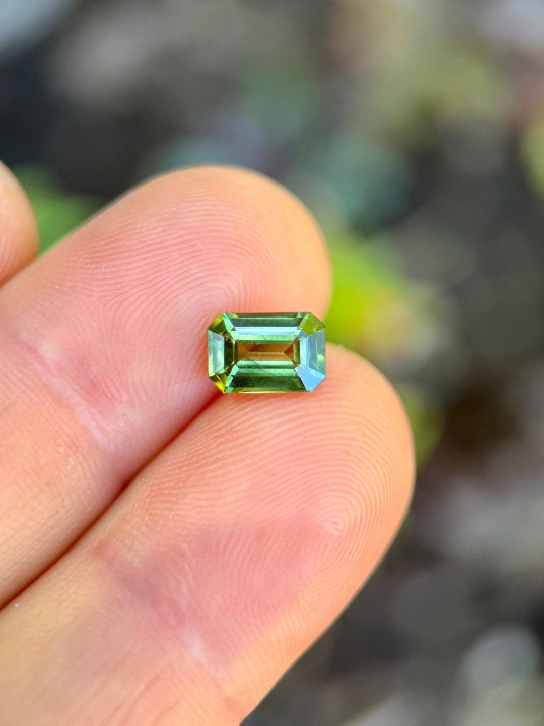 2.03CT Sapphire: Vibrant Earthy Green Precision Emerald Cut