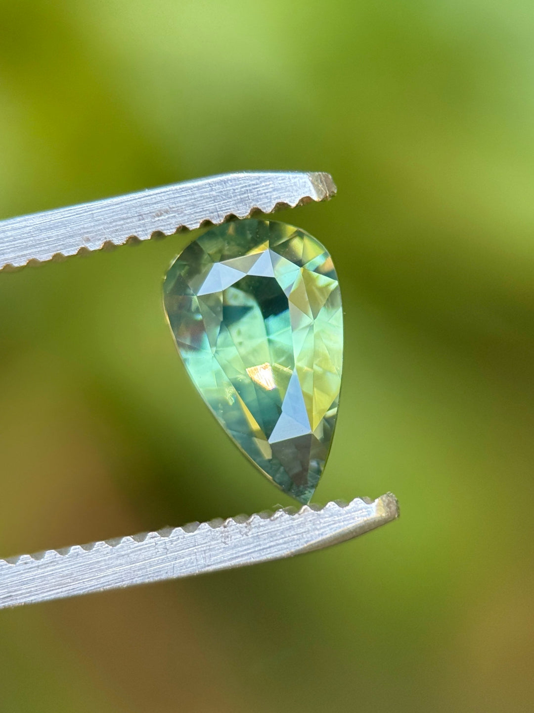 2.07CT Sapphire: Opalescent Teal Blue Green Precision Pear Mix Cut