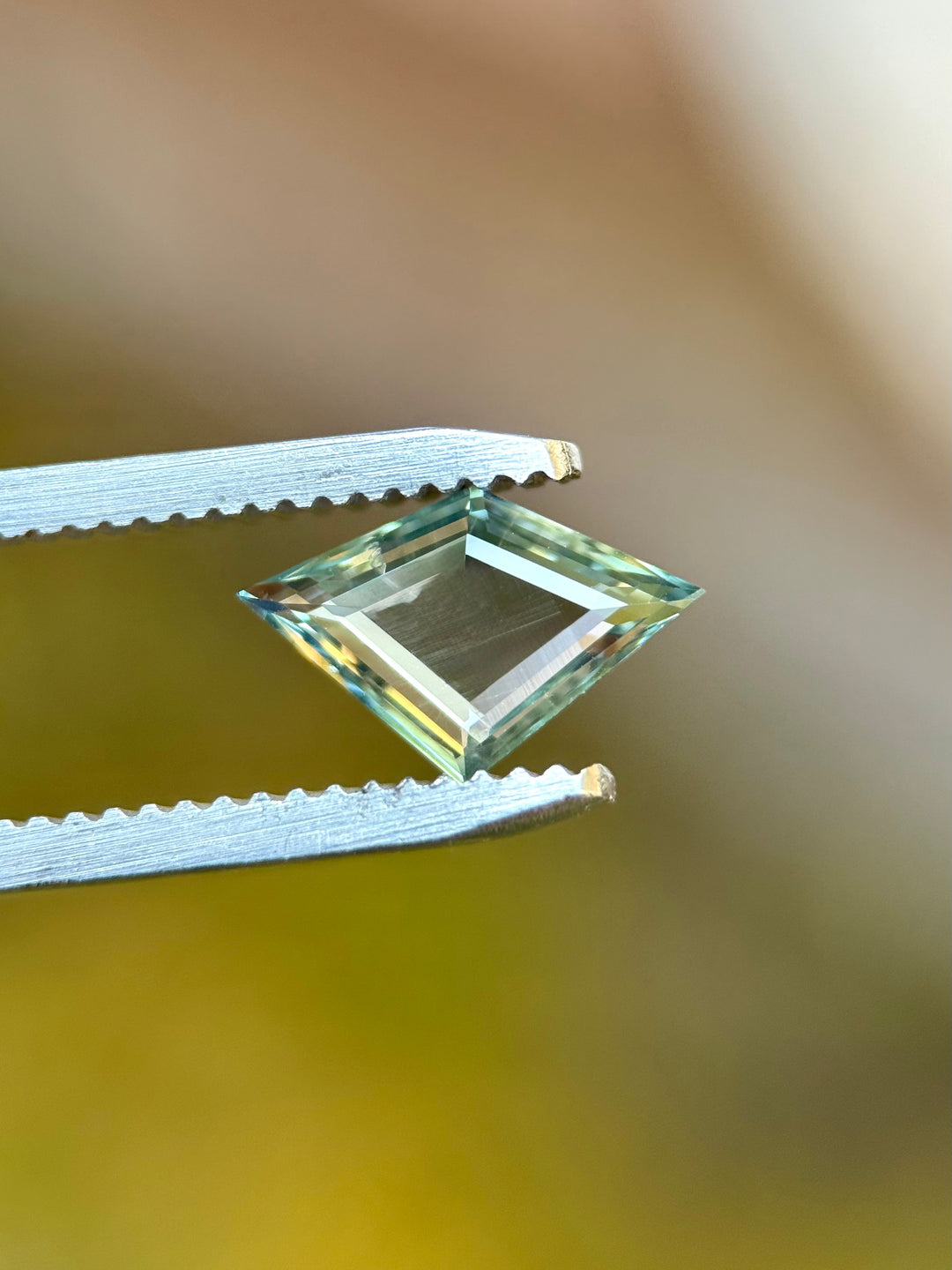 1.23CT Sapphire: Seafoam Sky Teal Geometric Kite Step Portrait Cut