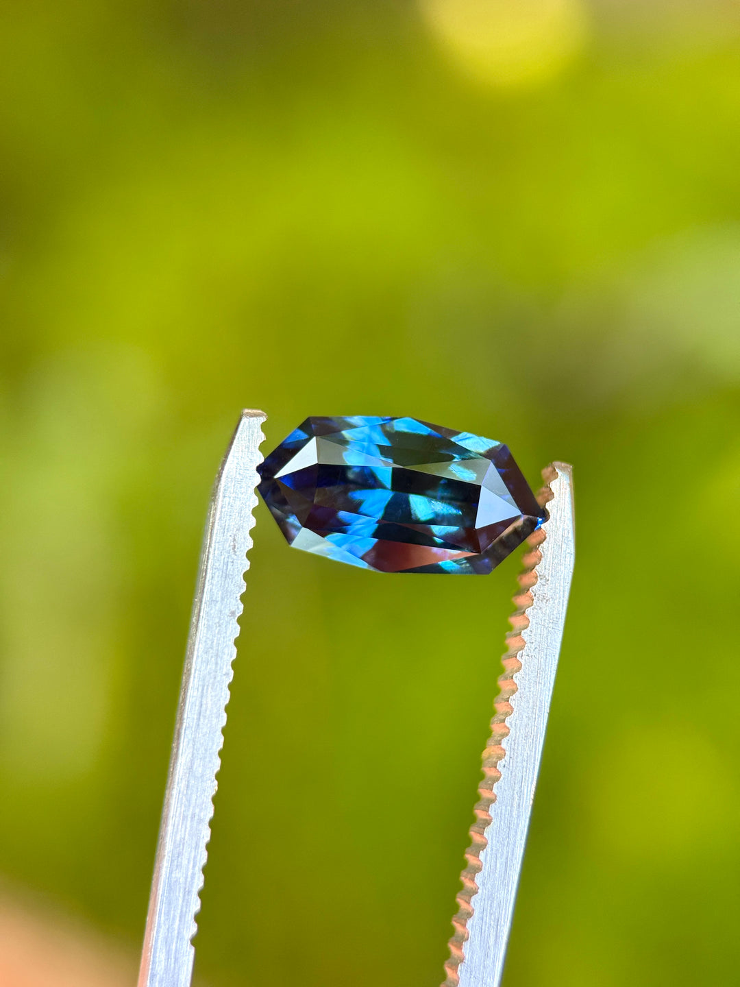 3.03CT Sapphire: Vivid Royal Teal Blue Precision Custom Geo Marquise - Elongated Octagon Mix Cut