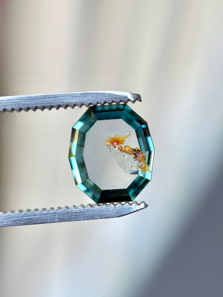2.48CT Sapphire: Celestial Glacier Vivid Teal Blue Precision Custom Portrait Cut