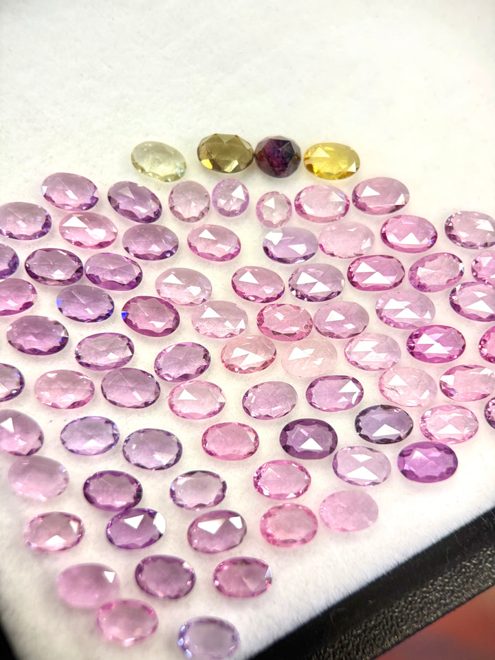 27.94CTW Sapphire: Purple Pink Oval Rose Cut Lot