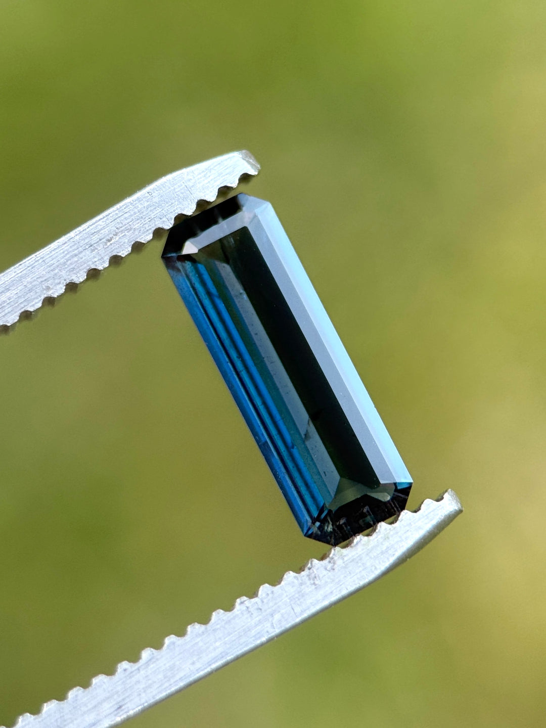 1.25CT Sapphire: Deep Oceanic Titanic Blue Elongated Emerald Cut