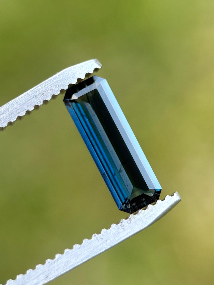 1.25CT Sapphire: Deep Oceanic Titanic Blue Elongated Emerald Cut