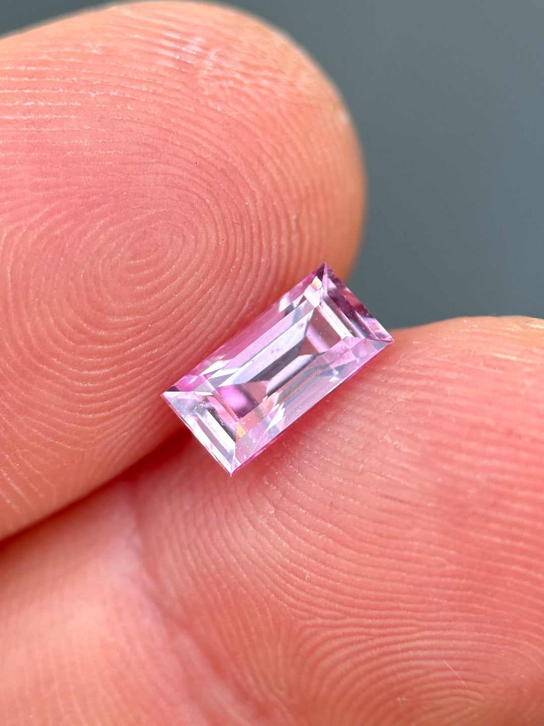 1.51CT Sapphire: Vivid Pink Custom Elongated Baguette Step Cut