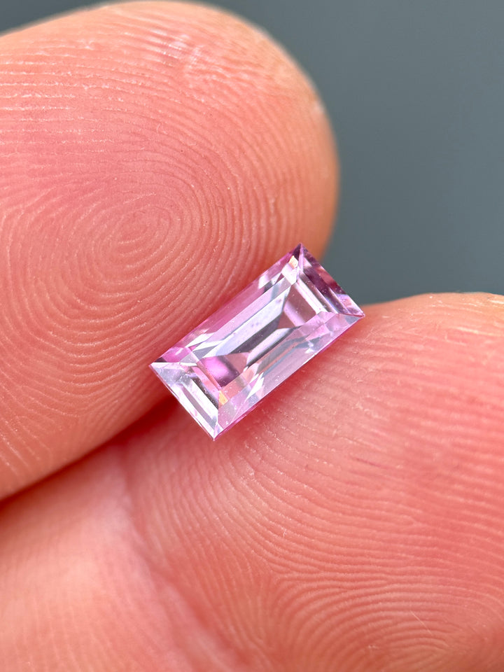 1.51CT Sapphire: Vivid Pink Custom Elongated Baguette Step Cut