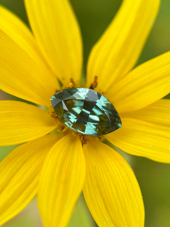 2.46CT Sapphire: Deep Teal Blue Green Marquise Mix Cut