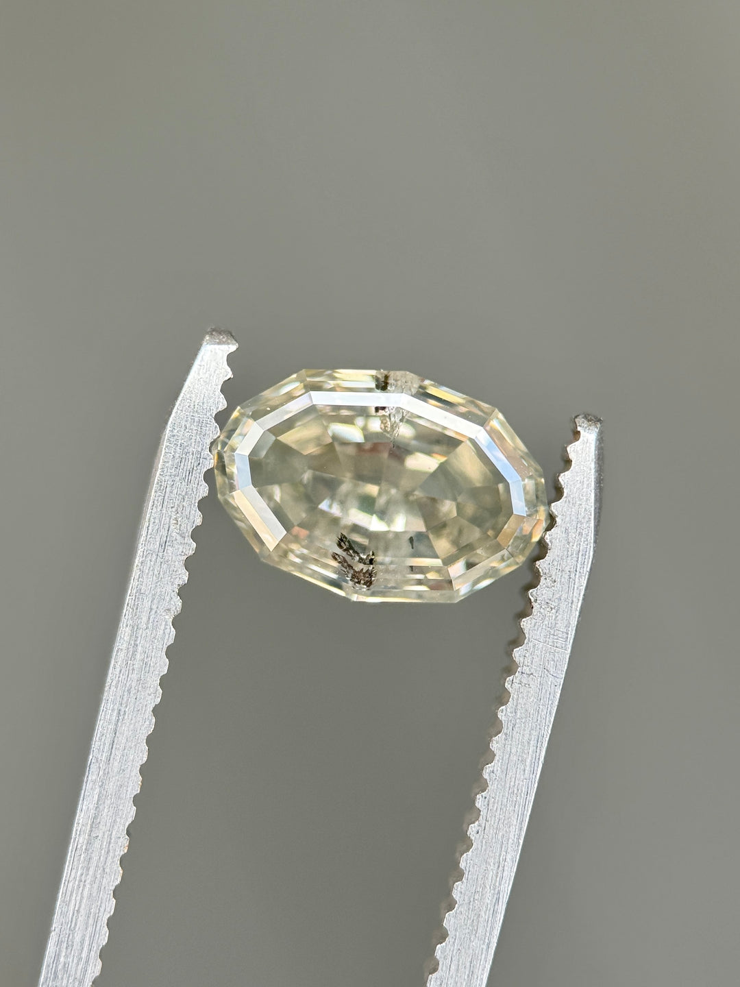 2.53CT Diamond: Fancy Gray Antique Style Step Cut Moval