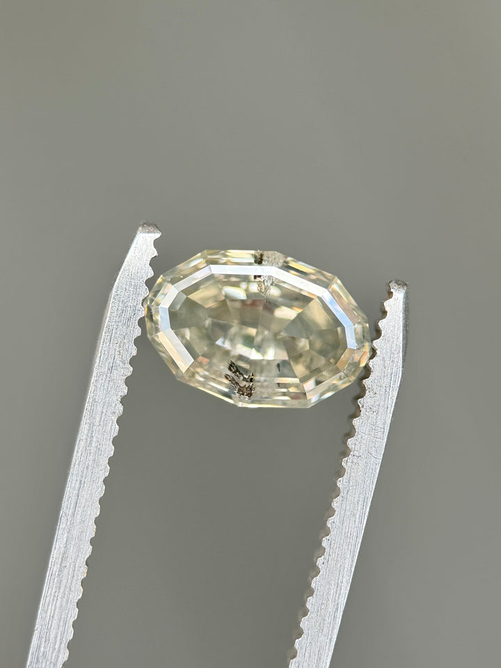 2.53CT Diamond: Fancy Gray Antique Style Step Cut Moval