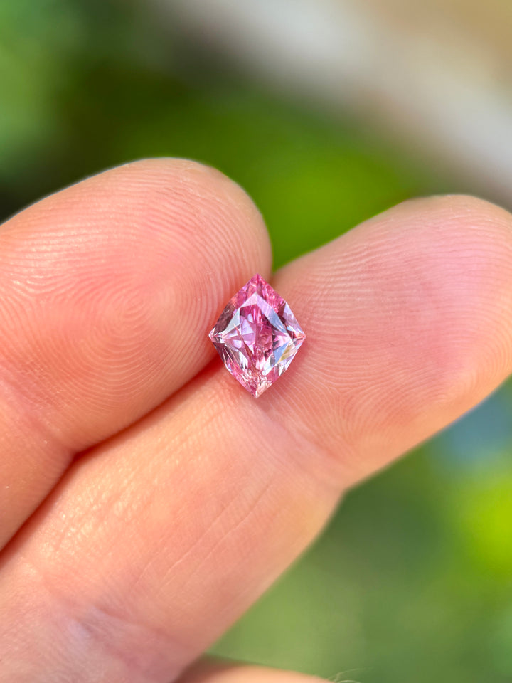2.06CT Sapphire: Vibrant Strawberry Pink Precision Custom Rhombus Kite Brilliant Cut