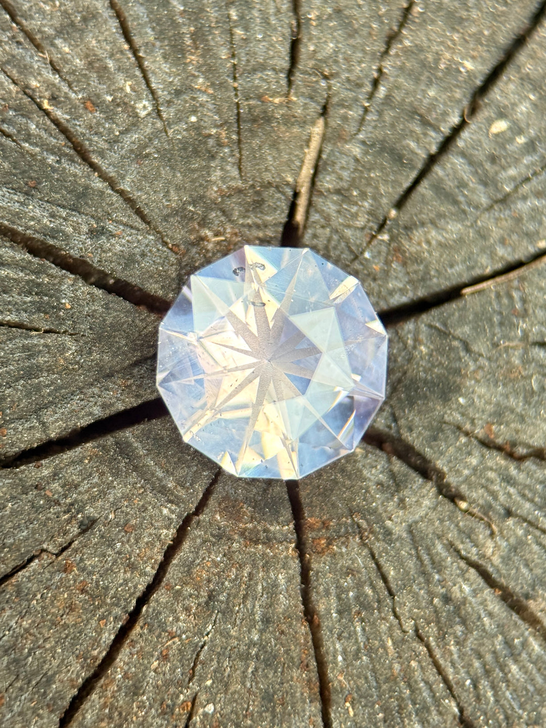 2.85CT Sapphire: Opalescent Silver Lavender Lilac Precision Custom Round Brilliant Fantasy Cut