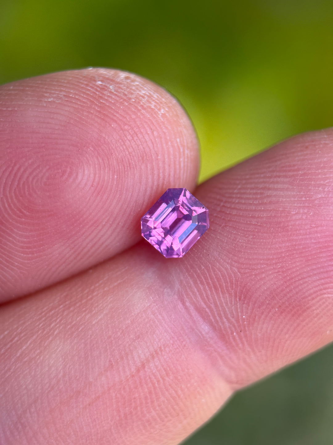 1.05CT Sapphire: Vivid Purplish Pink Opalescent Precision Emerald Cut