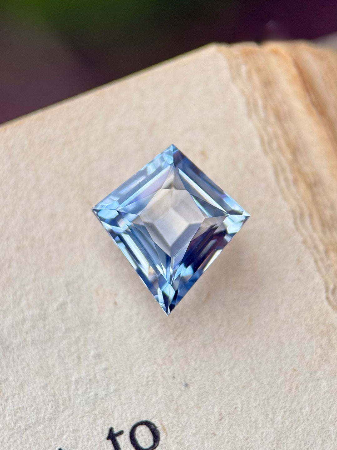 2.07CT Sapphire: Faint Yellow Colorless Blue Parti Antique Style Open Culet Kite Step Cut