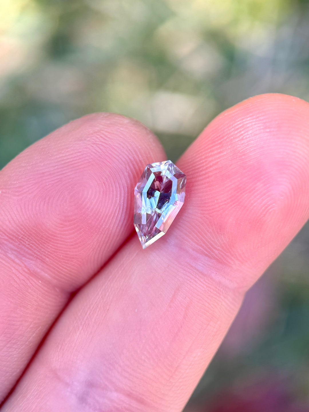 3.03CT Sapphire: Mauve Dusty Rose Pink Custom Precision Geometric Pear Cut