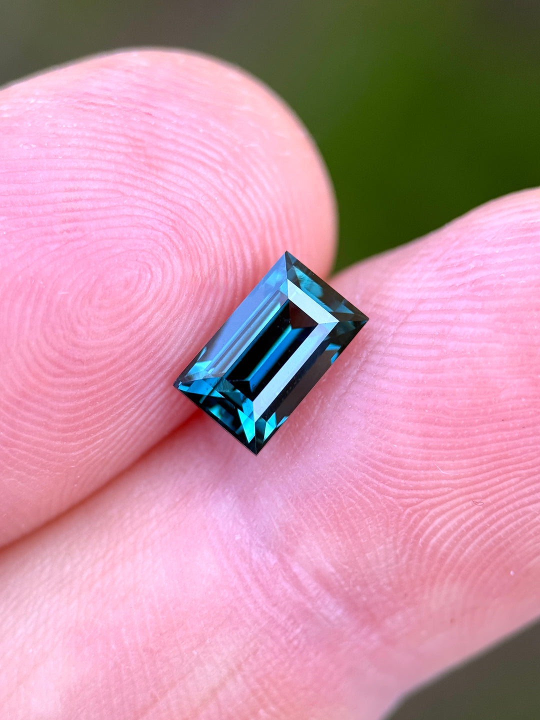 1.62CT Sapphire: Deep Vivid Teal Blue Precision Baguette Step Cut