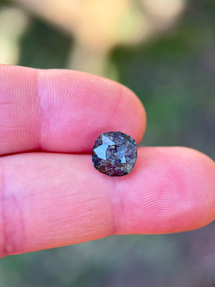 4.63CT Spinel: Salt And Pepper Seafoam Sky Blue Precision Custom Cushion Brilliant Cut