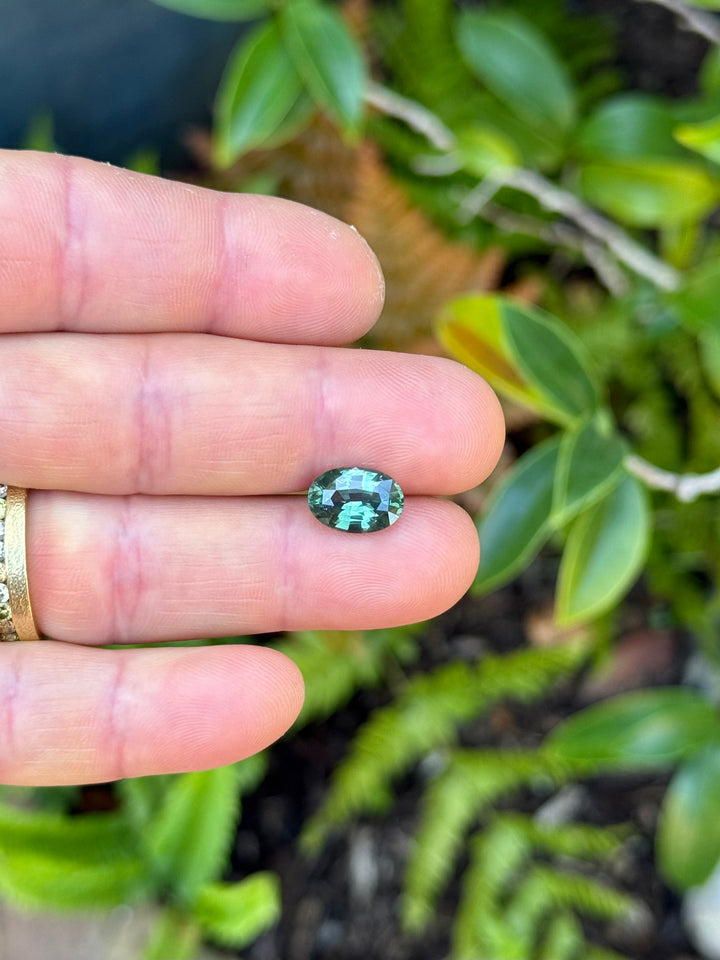 4.58CT Sapphire: Mossy Lagoon Green Precision Custom Oval Mix Cut