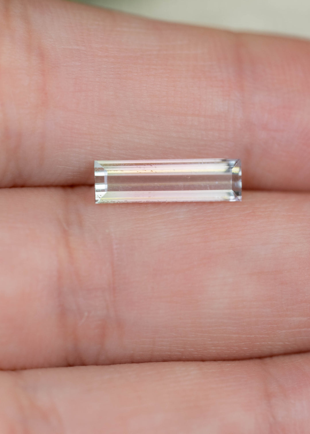 1.46CT Tourmaline: Bi Color Watermelon Pastel Green Pink Precision Elongated Emerald Cut
