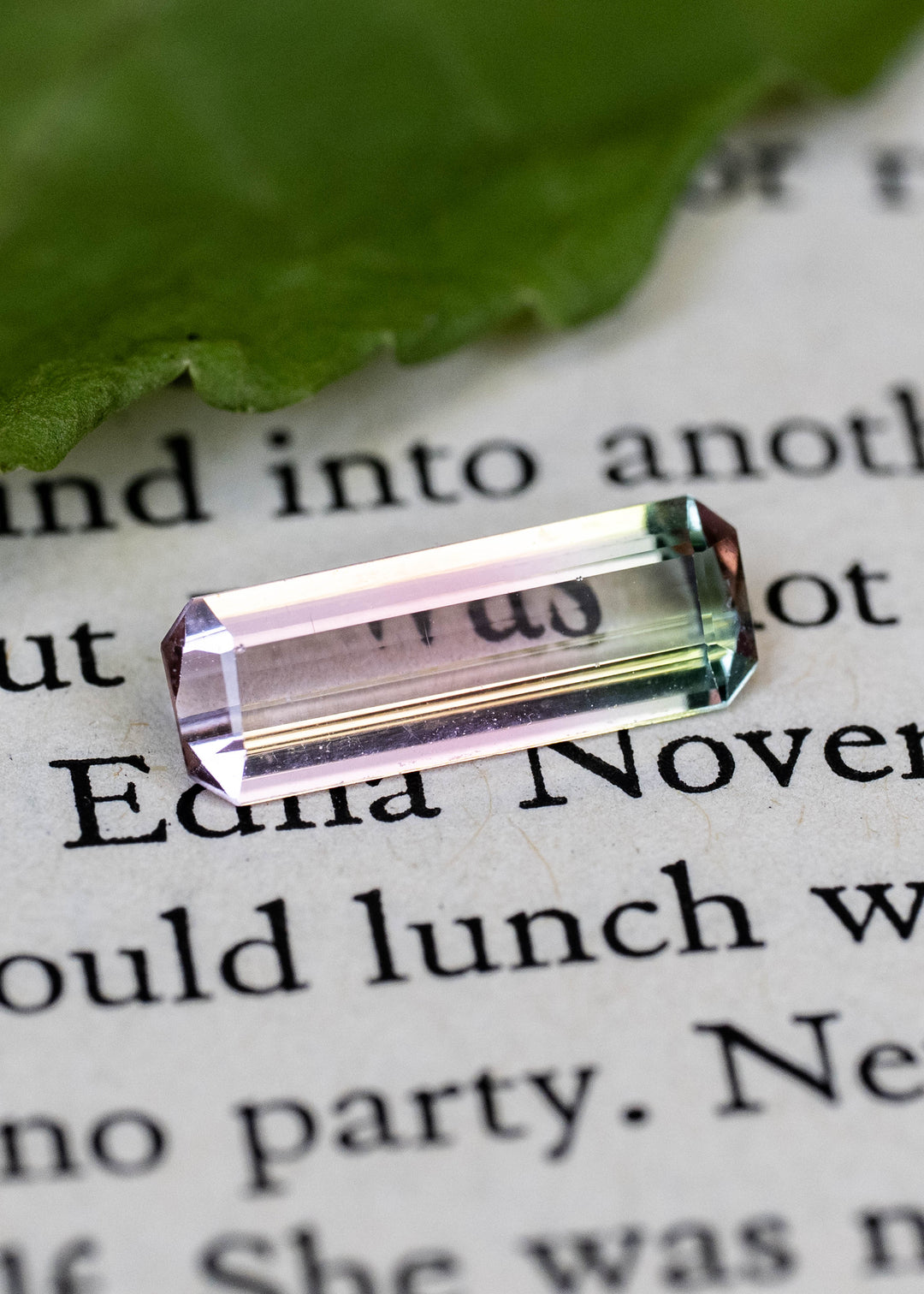 1.30CT Tourmaline: Bi Color Watermelon Pastel Green Pink Precision Elongated Emerald Cut
