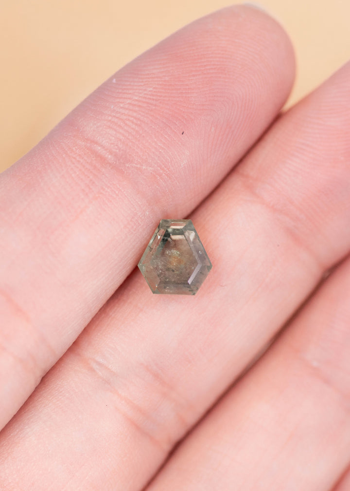 2.11CT Sapphire: Teal Blue Green Shield Step Cut