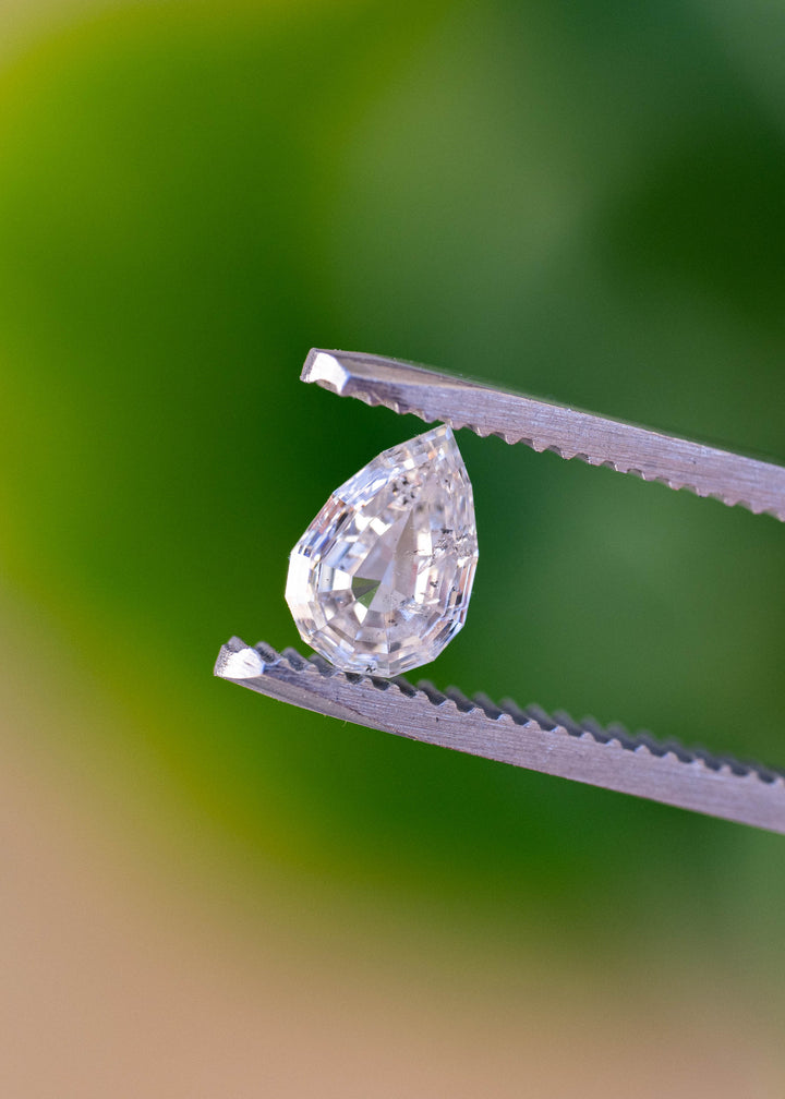 0.97CT Diamond: Salt and Pepper Geopear Cut