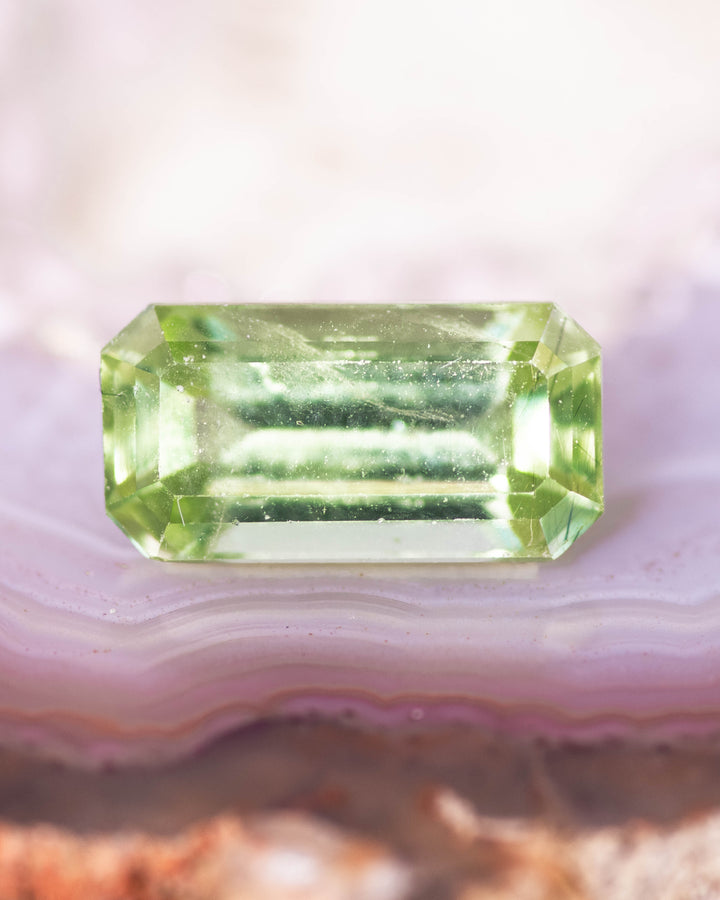 4.82CT Peridot: Green Emerald Cut