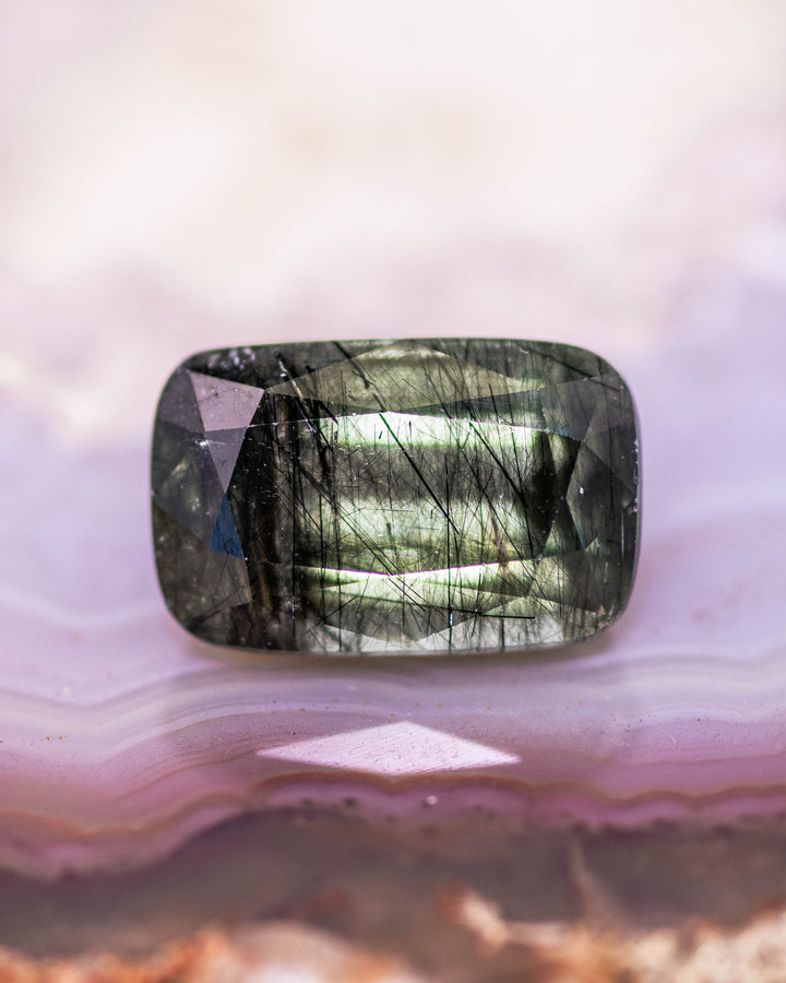 3.94CT Peridot: Green Cushion Cut