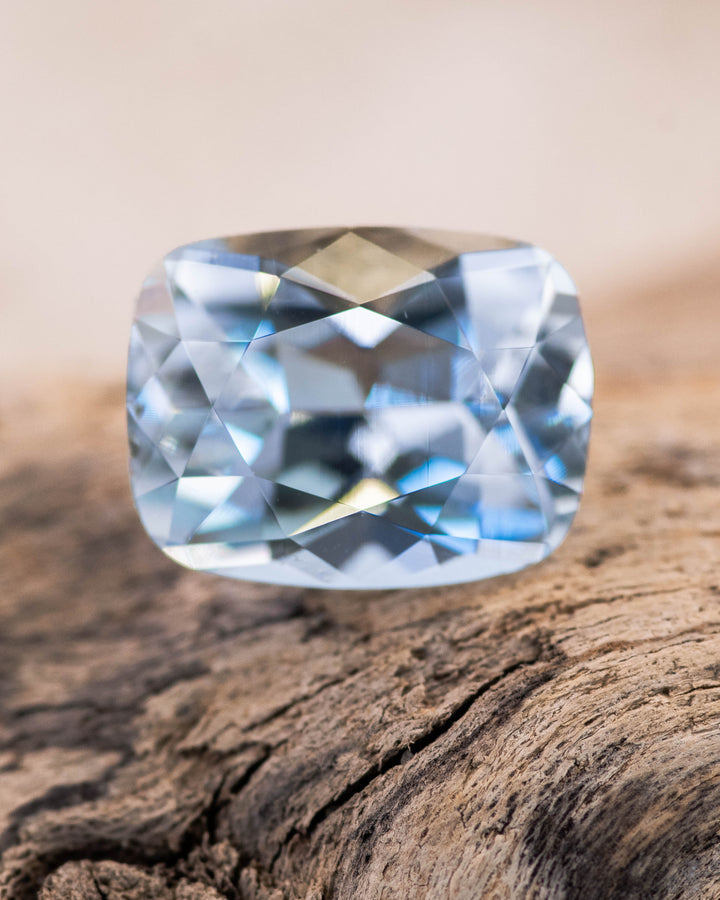 2.85CT Aquamarine: Pale Blue Green Modified Cushion
