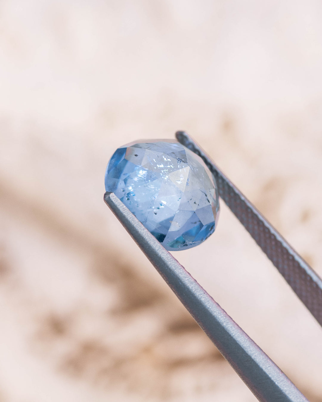 3.67CT Aquamarine: Double Blue Modified Round Rose Cut