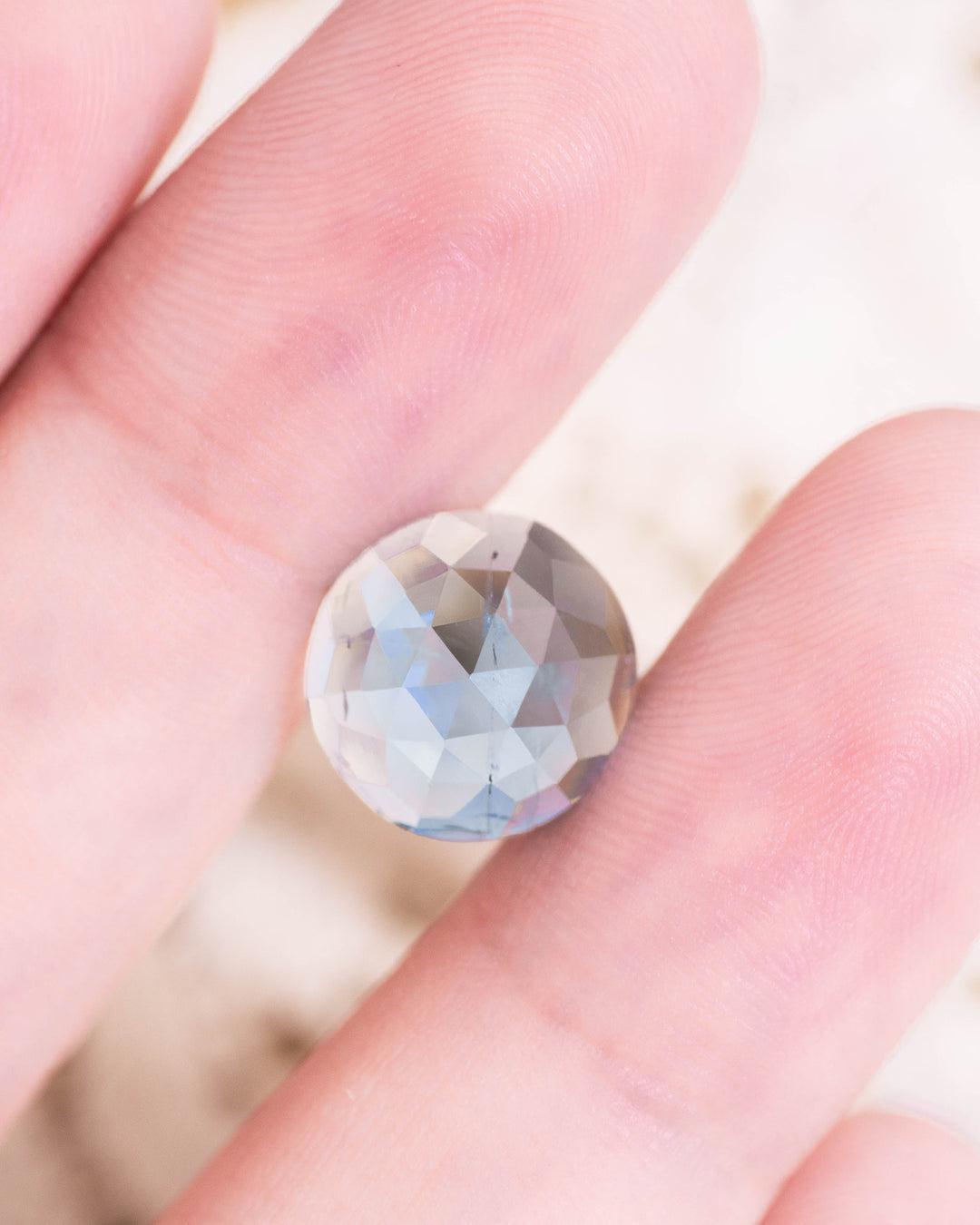 3.67CT Aquamarine: Double Blue Modified Round Rose Cut