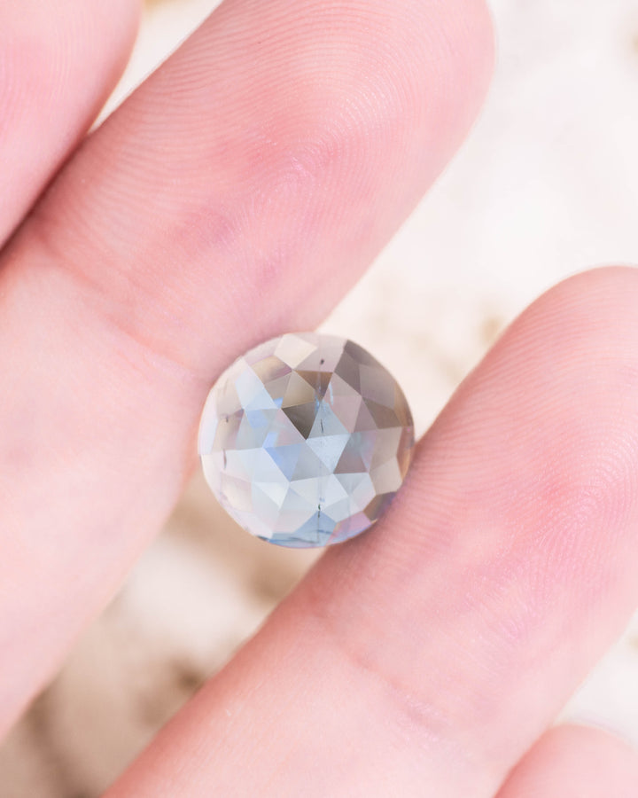 3.67CT Aquamarine: Double Blue Modified Round Rose Cut