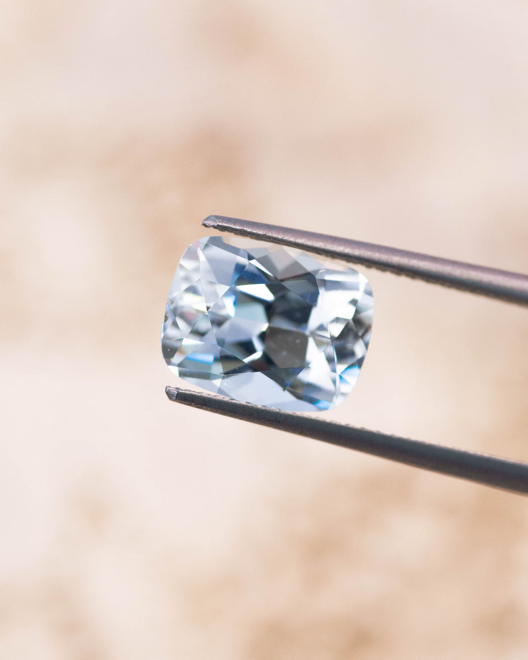 2.85CT Aquamarine: Pale Blue Green Modified Cushion