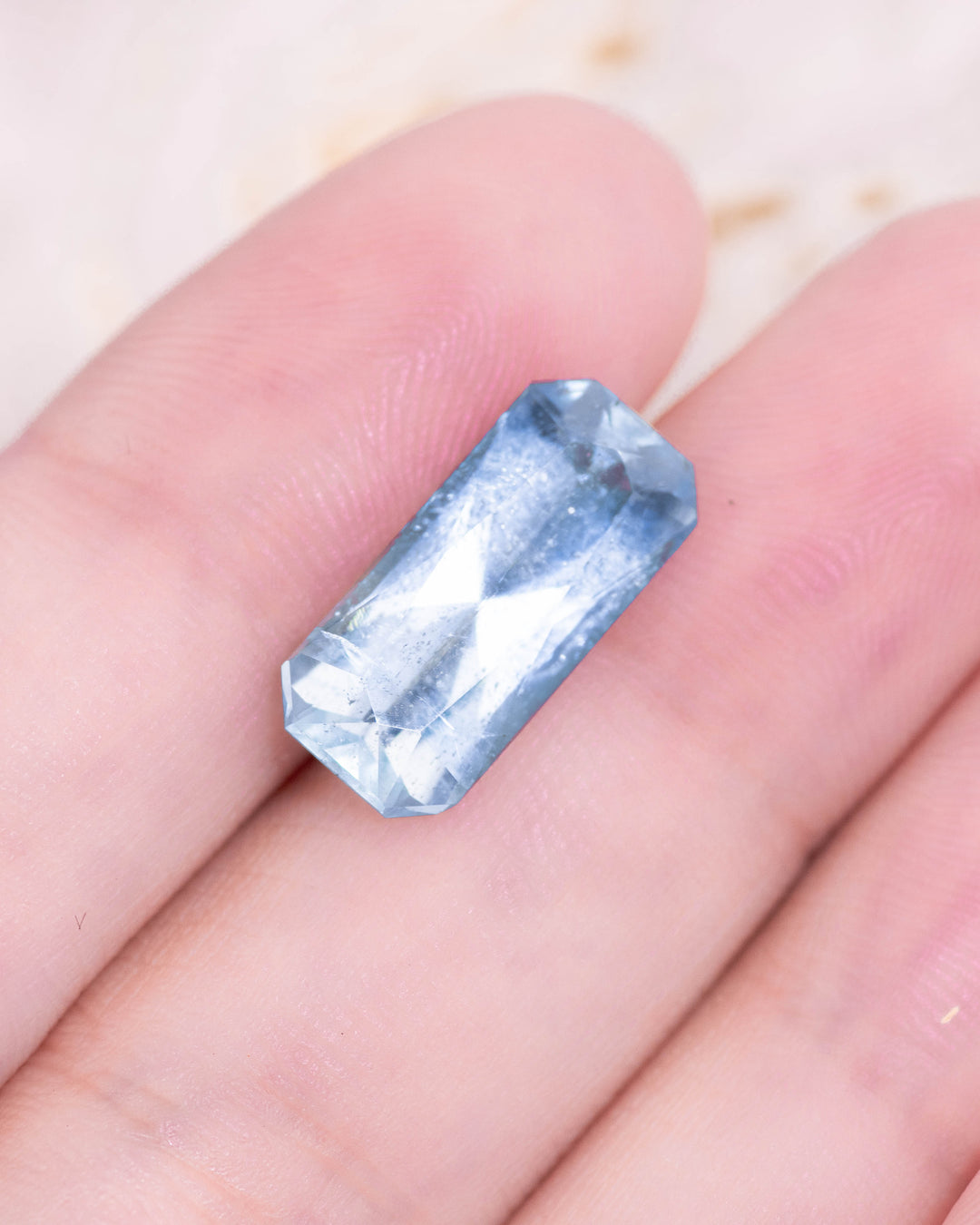 5.04CT Aquamarine: Mint Blue Custom Radiant Cut